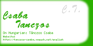 csaba tanczos business card